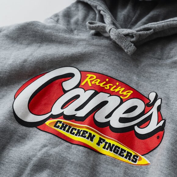 Raising Cane's Iconic Logo Pullover Hoodie Grey Size Small - Picture 2 of 3